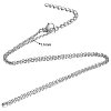 304 Stainless Steel Cable Chain Necklace STAS-T040-PJ204-80-3
