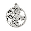 Non-Tarnish 304 Stainless Steel Textured Pendants STAS-J040-07B-P-1