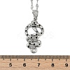 Brass Micro Pave Black Cubic Zirconia Snake Pendant Necklaces LS-NJEW-K280-08P-3