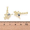 Brass Micro Pave Cubic Zirconia Pendants KK-Q073-09G-3