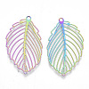 Ion Plating(IP) 201 Stainless Steel Filigree Pendants STAS-R102-28-2