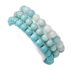 3Pcs Round Natural Amazonite & Synthetic Turquoise & Pearl Beaded Stackable Stretch Bracelets Sets BJEW-JB12991-2
