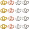 16 Sets 4 Colors Brass Two Loops Heart Interlocking Clasps for DIY Jewelry KK-FH0004-13-1