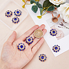 8Pcs 1-Hole Golden Tone Alloy Rhinestone Shank Buttons BUTT-DC0001-08-3