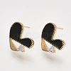 Brass Enamel Stud Earring Findings LS-KK-T038-574A-G-NF-2
