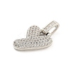 Brass Micro Pave Clear Cubic Zirconia Pendants KK-B099-01P-Y-2