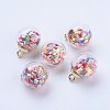 Glass Ball Pendants GLAA-G052-02G-1