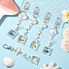 ABS Plastic Imitation Pearl & Acrylic & Synthetic Turquoise & Shell Pendant Decorations KEYC-FS00038-05-5