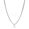 1Pc 304 Stainless Steel Letter Pendant Necklaces NJEW-LP0001-33E-P-1