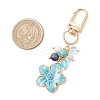 Alloy Enamel Flower Pendant Decorations HJEW-JM03715-01-3