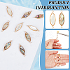 12Pcs 2 Colors Shell Paper Resin Connector Charms KK-BC0012-73-4
