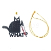 Christmas Cat Shape Acrylic Pendant Decoration HJEW-E007-01G-04-2