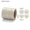 Heart and Flat Round with Word Love Valentine's Stickers Self Adhesive Tag Labels X-DIY-E023-05-2
