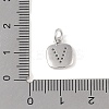 Rack Plating Brass Micro Pave CLear Cubic Zirconia Charms KK-E110-14P-V-3
