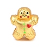 Christams Brass Enamel European Beads KK-F922-03E-G-1