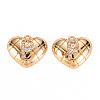 Brass Micro Pave Clear Cubic Zirconia Pendants KK-S360-144P-NF-1