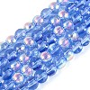 Electroplate Transparent Glass Beads Strands EGLA-Q132-4MM-A17-1