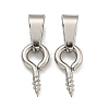 Tarnish Resistant 304 Stainless Steel Screw Eye Pin Peg Bails STAS-R233-01C-P-1