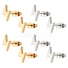 4 Pairs 2 Colors 304 Stainless Steel Stud Earrings for Women EJEW-LP0001-43-1