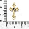 Brass Blue Cubic Zirconia Cross Connector Charms ZIRC-I070-012G-3