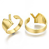Alloy Cuff Finger Rings X-RJEW-S038-195Y-G-NR-1