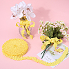 20 Yards Ruffled Polyester Elastic Lace Trim EW-WH0018-01A-4