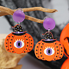 Funny Heart with Pumpkin Acrylic Fashion Stud Earrings BY9721-4-1