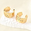 Brass Micro Pave Clear Cubic Zirconia Cuff Earrings EJEW-F370-32G-1