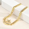 Brass Micro Pave Clear Cubic Zirconia Charm Bracelets LS-BJEW-M050-01G-01-2