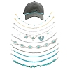 10Pcs Synthetic Turquoise & Brass & Alloy Chain Baseball Cap Chain HJEW-YW00096-1