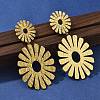 304 Stainless Steel Dangle Stud Earrings for Women EJEW-K268-12A-G-2