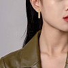 Cubic Zirconia C-shape Stud Earrings JE952B-6