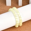 Dyed Natural Selenite Round Beaded Stretch Bracelets for Women G-U005-02K-3