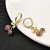 Brass Micro Pave Cubic Zirconia Cherry Dangle Earrings EJEW-L305-02G-3
