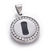 304 Stainless Steel Enamel Pendants STAS-E439-90I-P-1