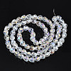 Electroplate Transparent Glass Beads Strands EGLA-N002-26-C03-2