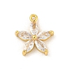 Rack Plating Brass Clear Cubic Zirconia Pendants KK-P277-21G-1