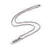 Alloy Skull Bullet Pendant Necklace with 304 Stainless Steel Box Chains NJEW-C007-01AS-2