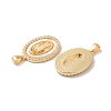 Rack Plating Brass Cubic Zirconia Shell Pendants KK-S368-11G-2