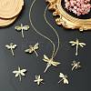 9Pcs 9 Styles Brass with Cubic Zirconia Pendants KK-CJ0003-33-6