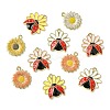 30Pcs 6 Styles Rack Plating Alloy Enamel Pendants ENAM-CJ0006-25-9
