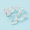 Rack Plating Brass Pave Cubic Zirconia Leaf Shape Ice Pick Pinch Bails KK-G464-07S-5