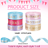 6 Rolls 6 Colors Gold Stamping Happy Mother's Day Polyester Printed Ribbons OCOR-PH0004-40-2