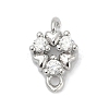 Brass Micro Pave Clear Cubic Zirconia Connector Charms KK-Z094-08P-01-1