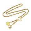 Ion Plating(IP) 304 Stainless Steel Green Yellow Enamel Letter & Eye Pendant Wheat Chain Necklaces STAS-Z102-01G-N-2