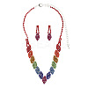 Horse Eye Alloy Rhinestone Chain Necklaces & Stud Dangle Earrings Sets FS-WG777BF-01-5