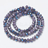 Electroplate Opaque Solid Color Glass Beads Strands EGLA-A034-P4mm-I17-2