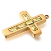304 Stainless Steel Rhinestone Charms STAS-P369-14G-04-2