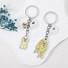 WEWAYSMILE 2 pcs Dog Keychain Car Keychain Pet Pendant Key-Ring Lovely Dog Key-ring Portable Metal Keychain Gift for Pet Lover Birthday Puppy Theme Party Supplies (Golden Haired Dog) JX787A-3