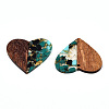 Transparent Resin & Walnut Wood Pendants LS-RESI-TAC0017-73-A02-3
